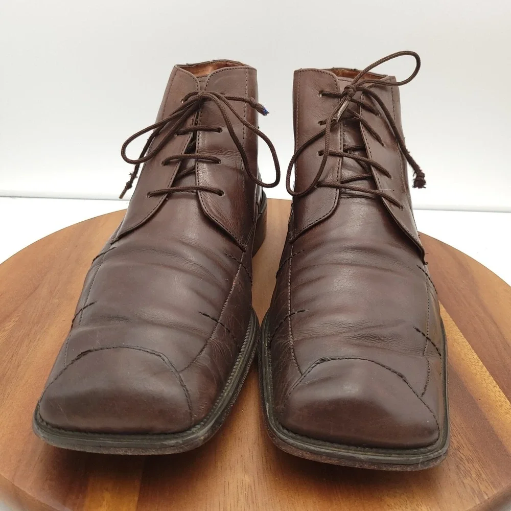 Fratelli Chukka‎ Boots Mens Size 12 M Brown Leather Square Toe